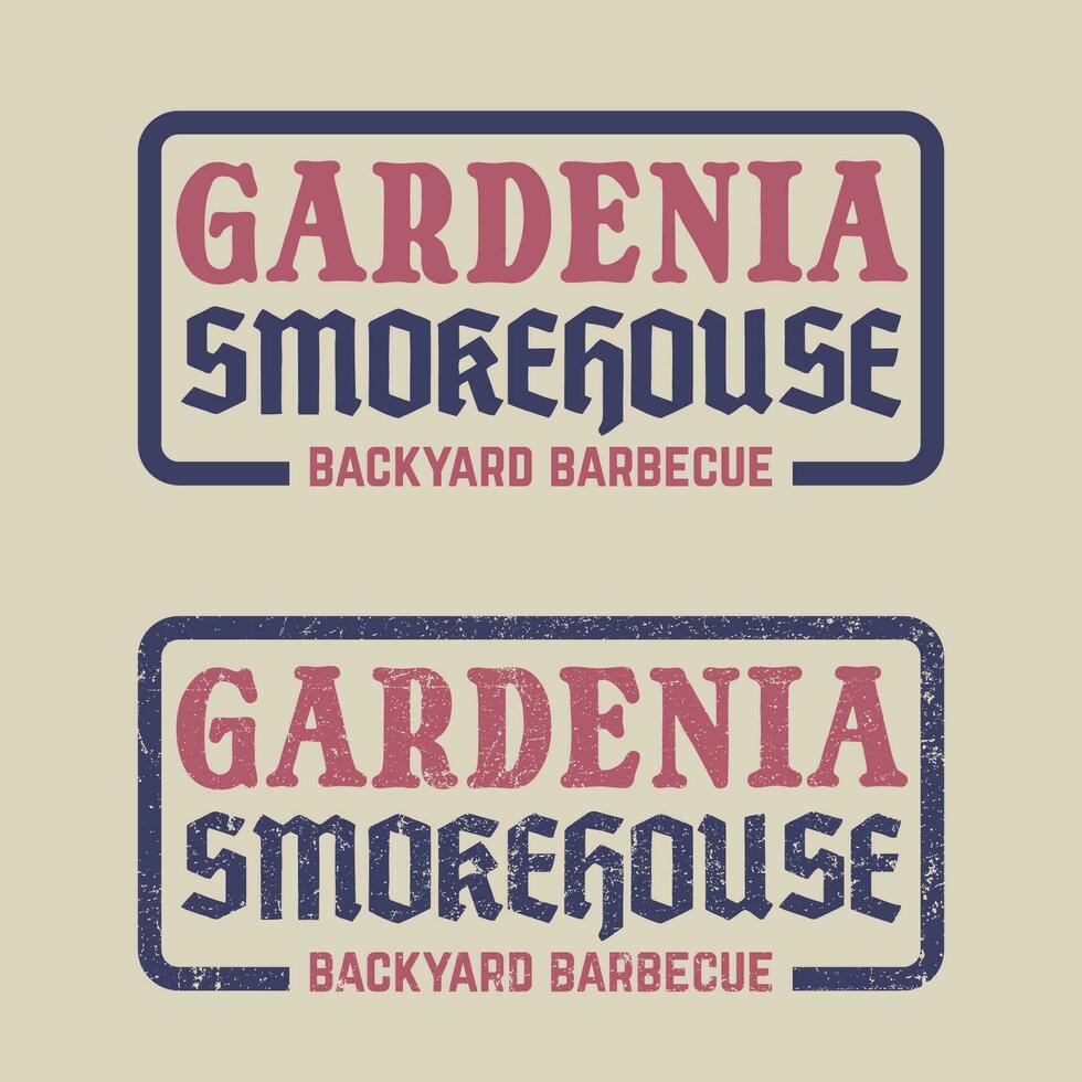 Smoke House Square Logo Badge Emblem vector