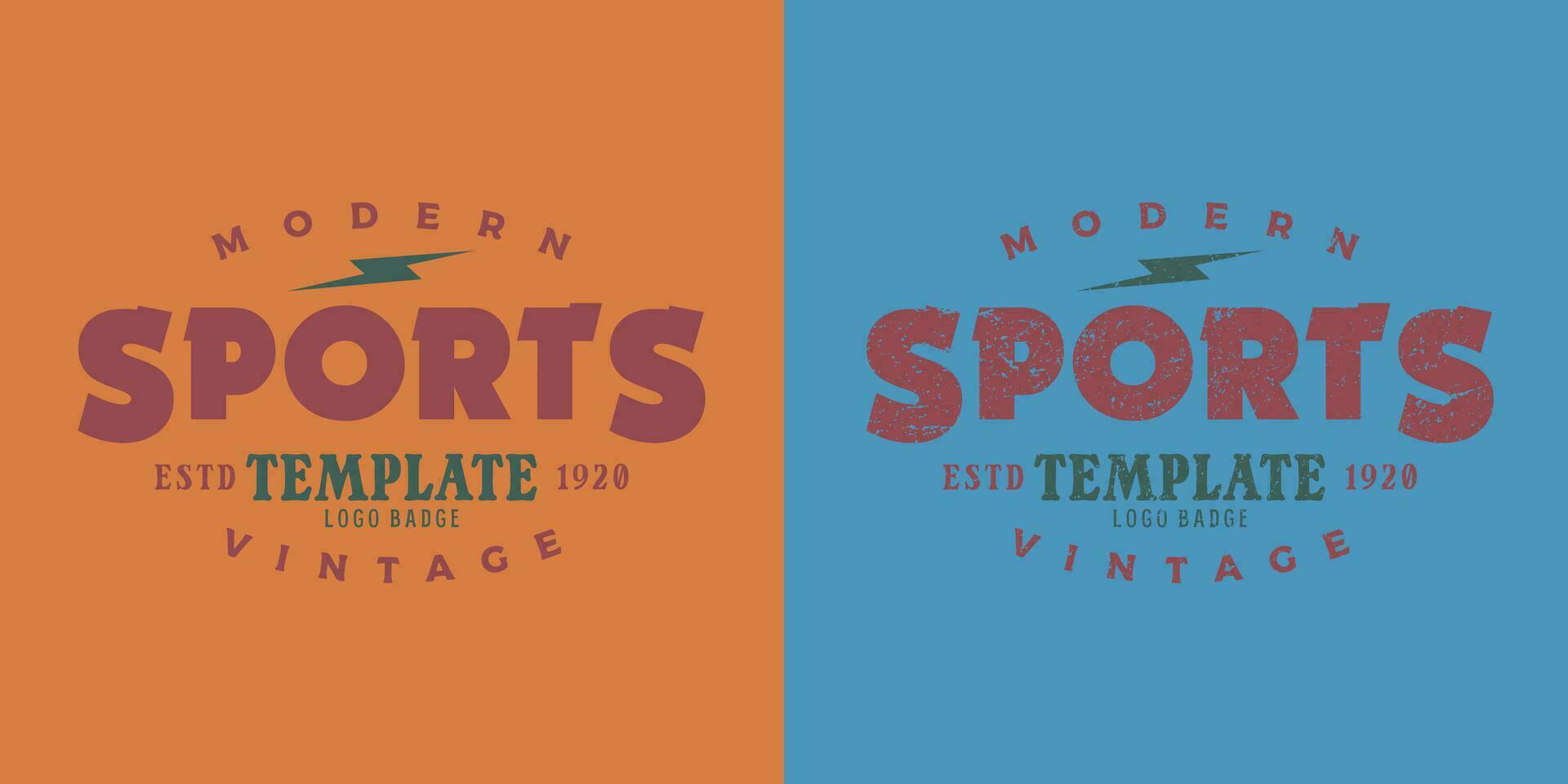 Modern vintage sports badge logo template vector