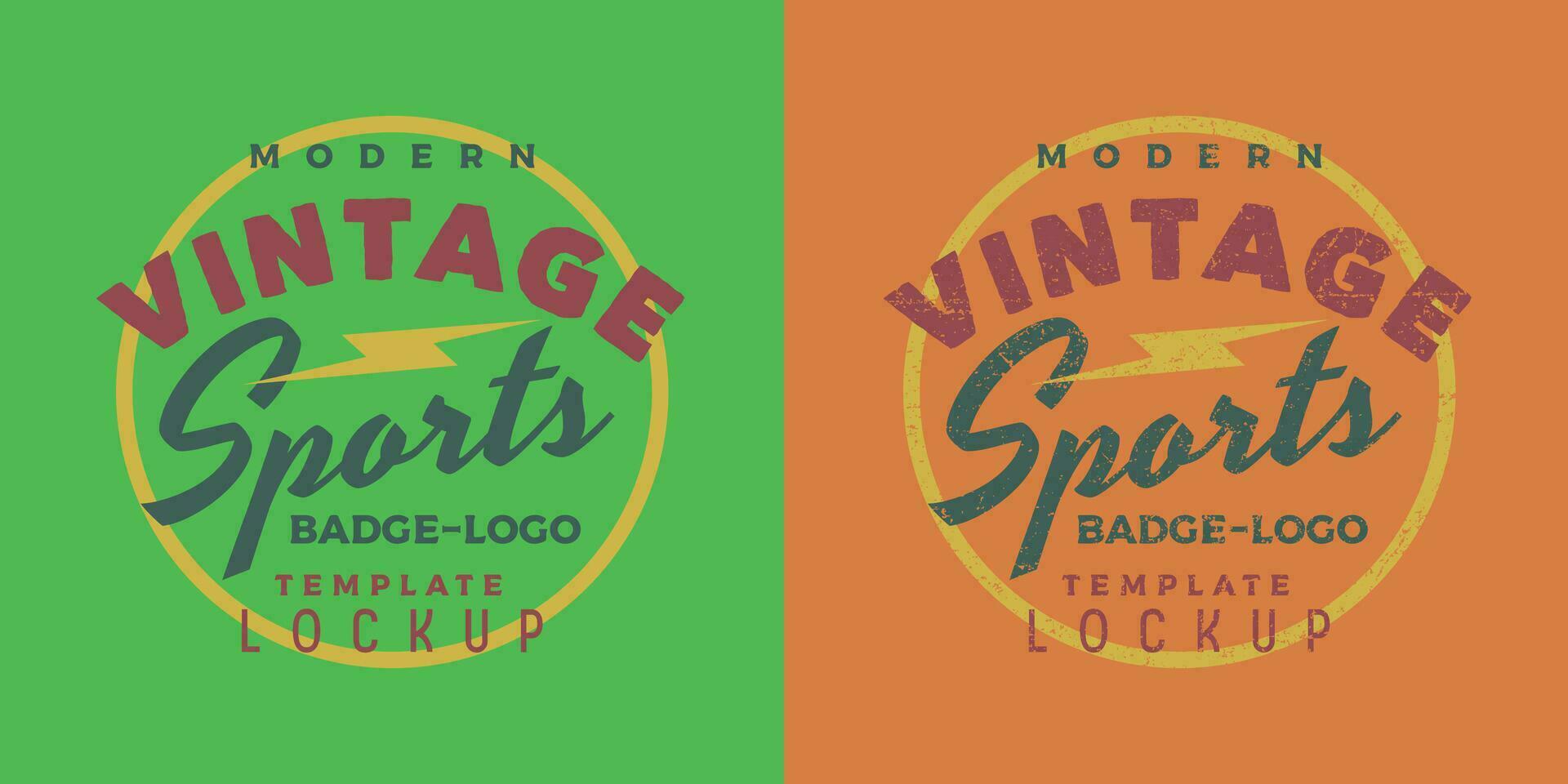 Modern vintage sports logo template in round shape badge vector