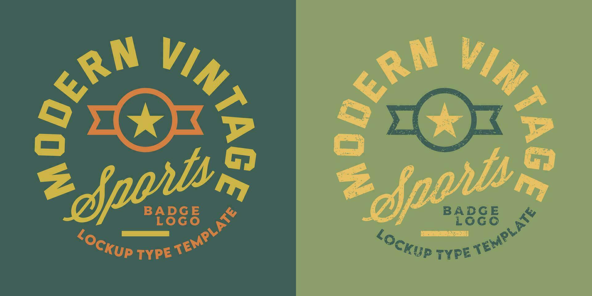 Modern vintage sports logo template in round shape badge vector