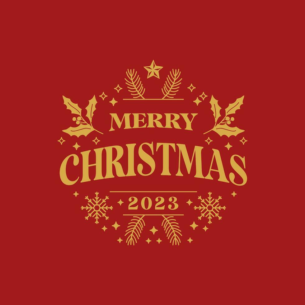 Vector Merry Christmas Lettering Badge T Shirt Design
