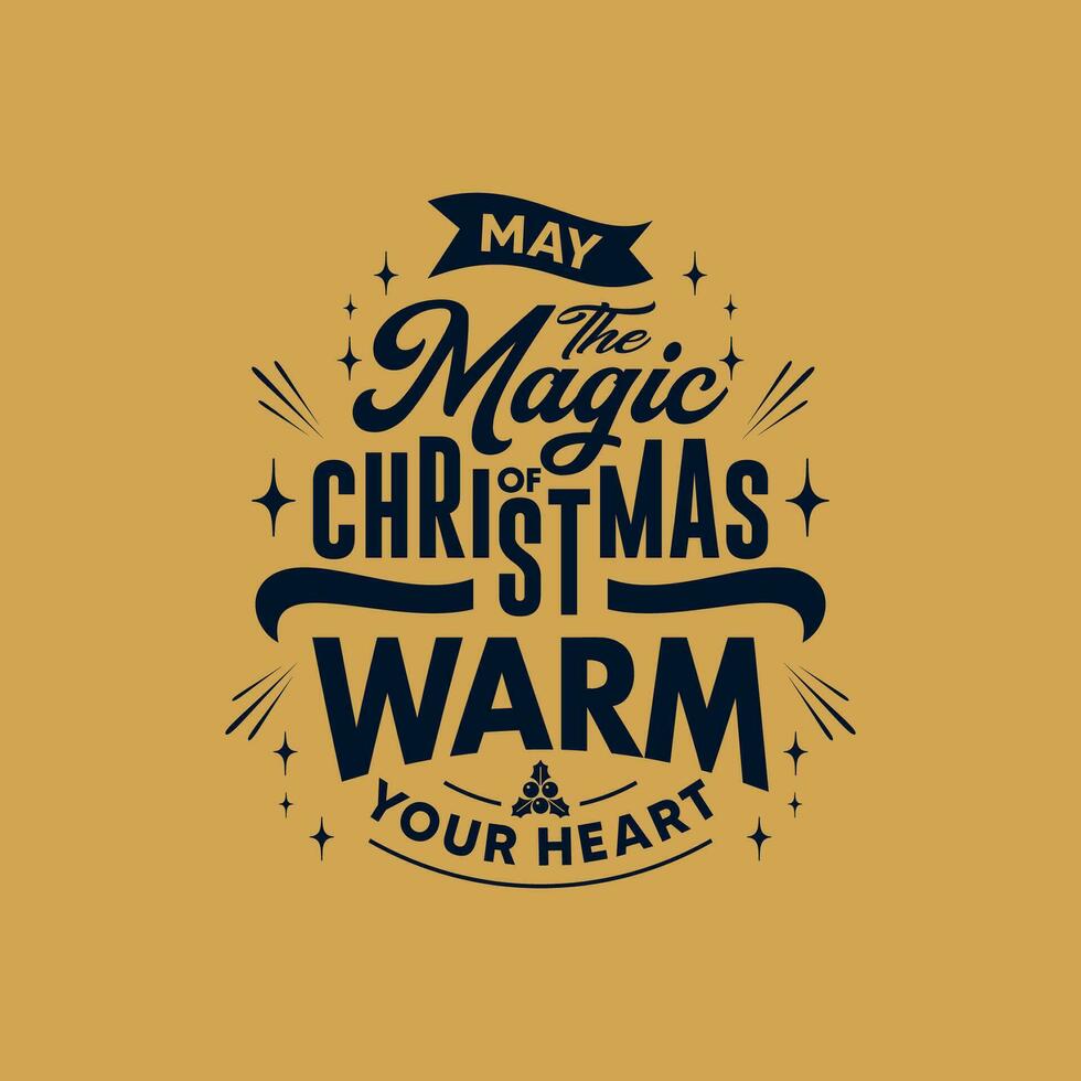 Vector The Magic of Christmas Lettering T Shirt Design