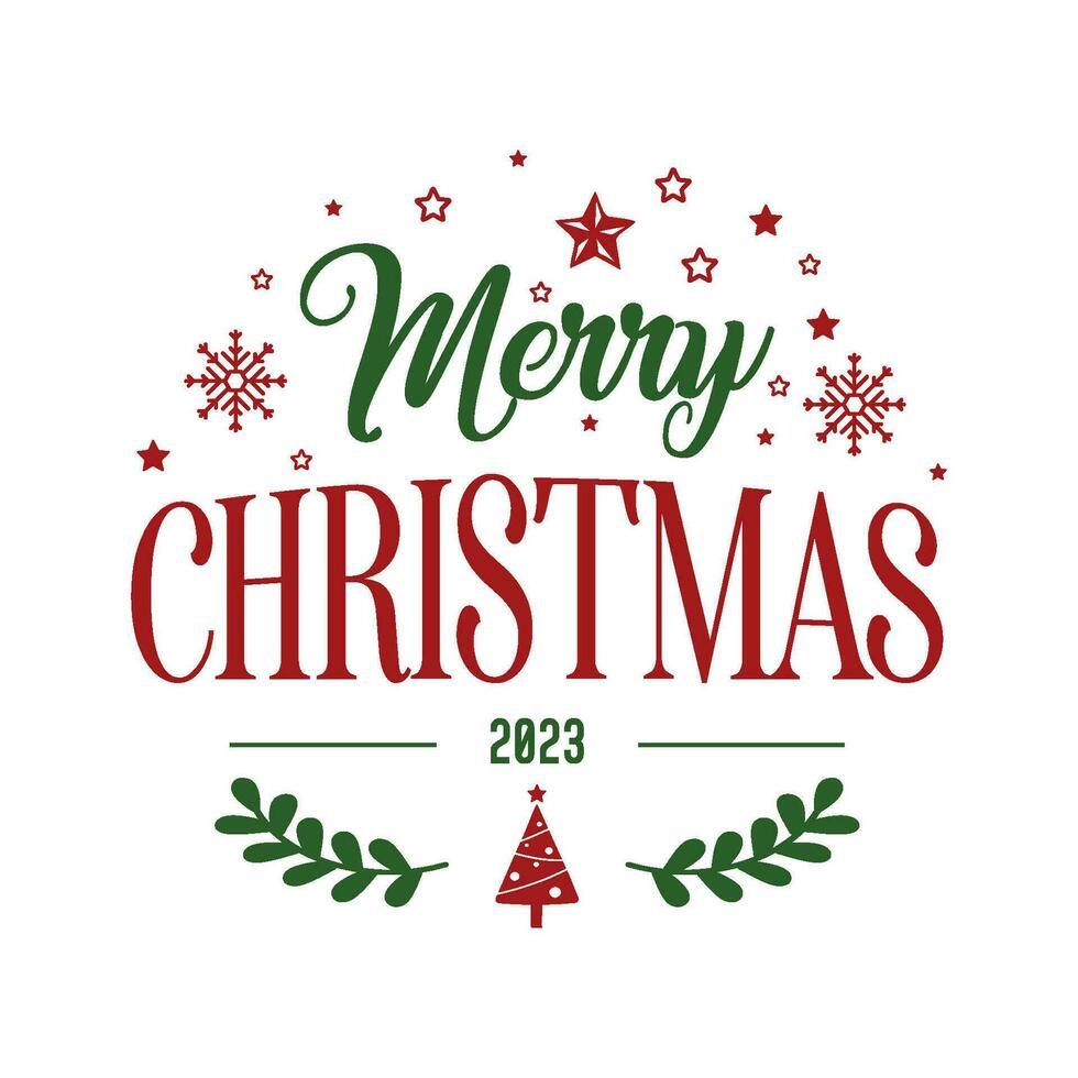Vector Merry Christmas 2023 Lettering T Shirt Design