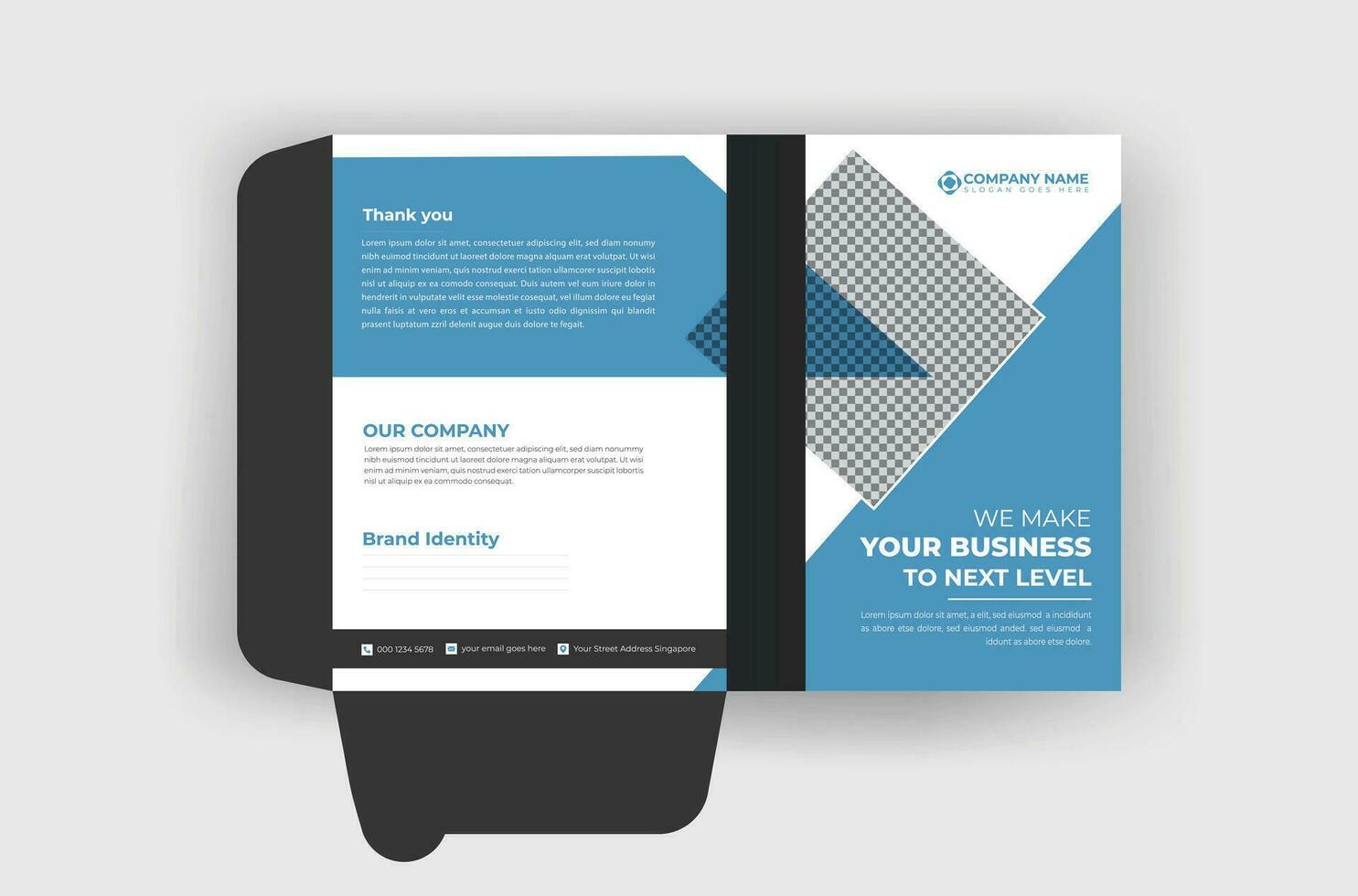 Modern and creative corporate business file folder design template vector
