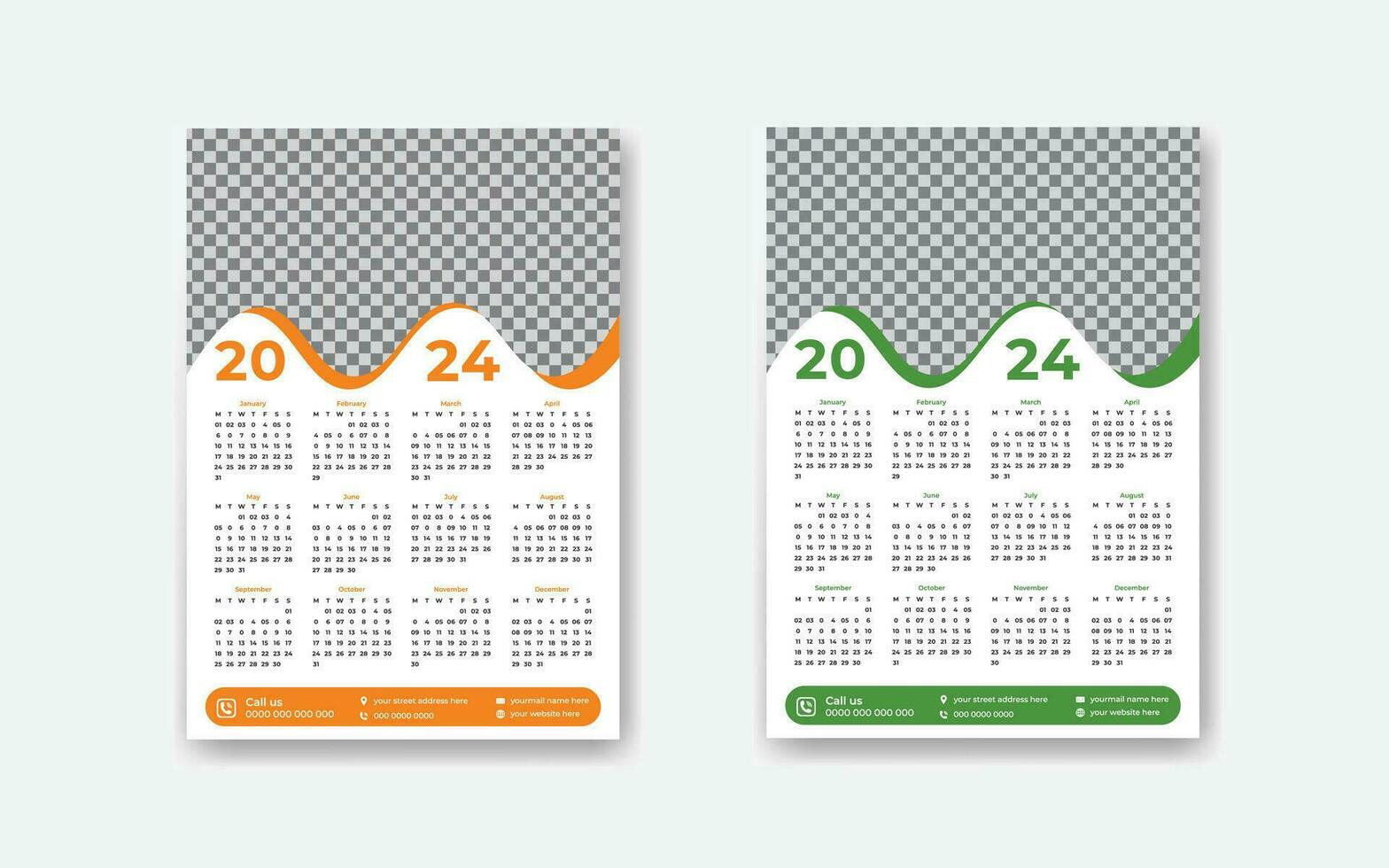 creativo y mínimo 2024 calendario diseño modelo para tu negocio vector