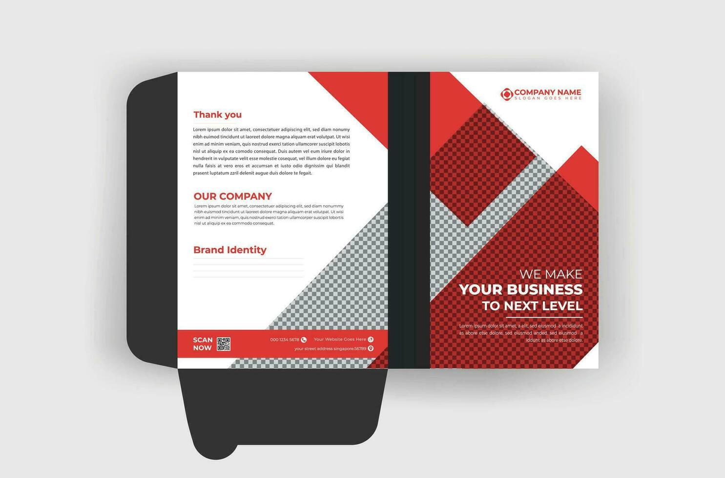 Modern and creative corporate business file folder design template vector