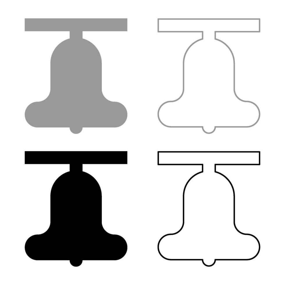Church bell beam concept campanile belfry set icon grey black color vector illustration image solid fill outline contour line thin flat style