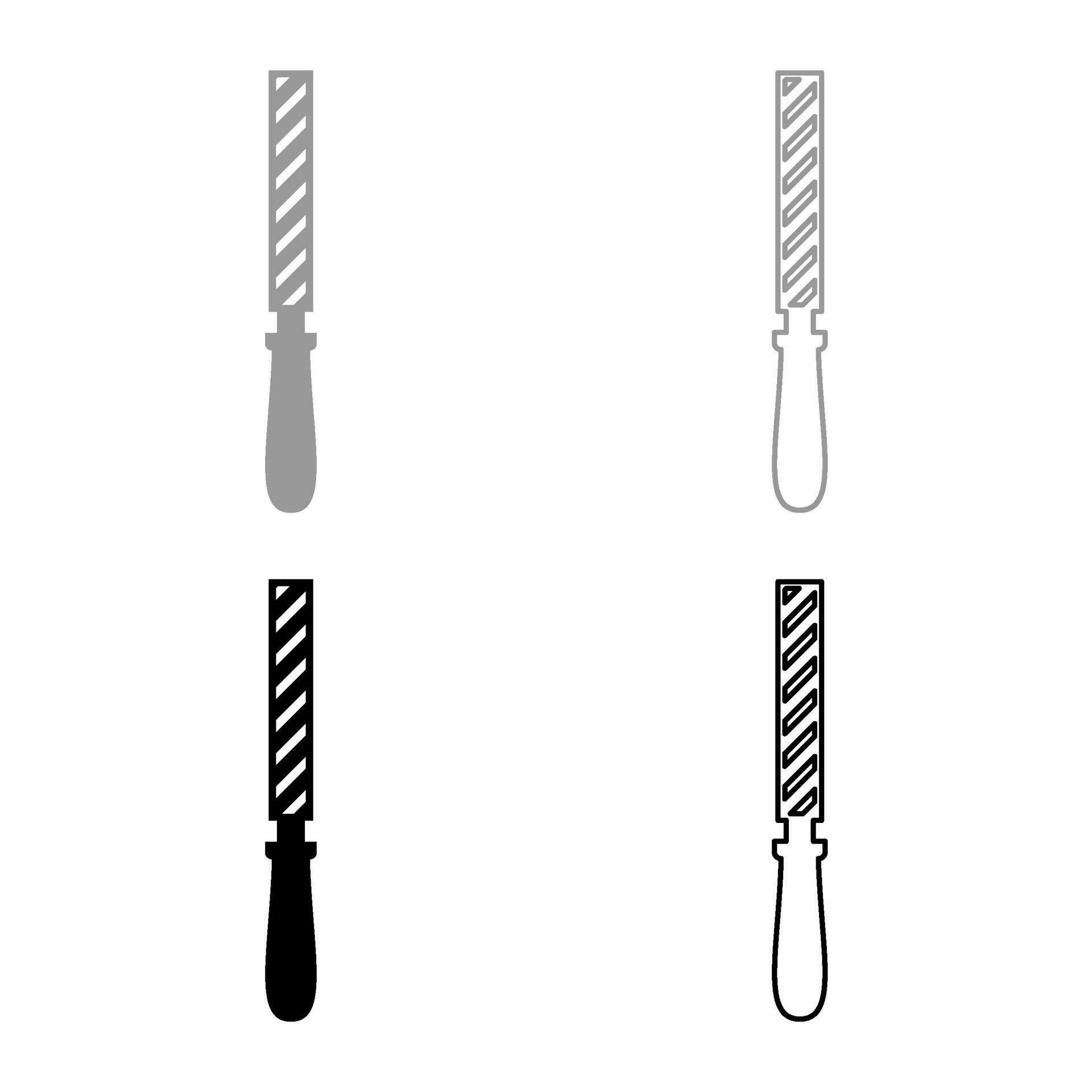 Hand file tool rasp instrument set icon grey black color vector