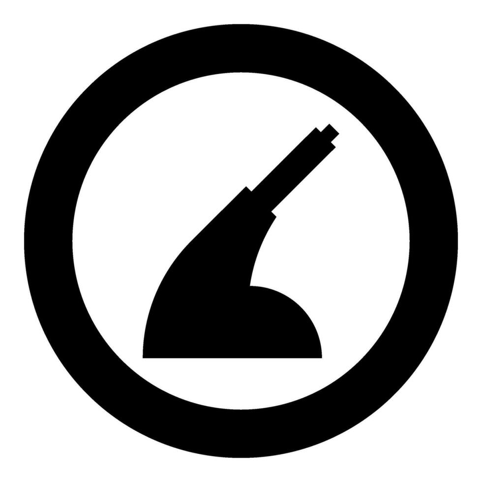 Hand brake handbrake car service icon in circle round black color vector illustration image solid outline style