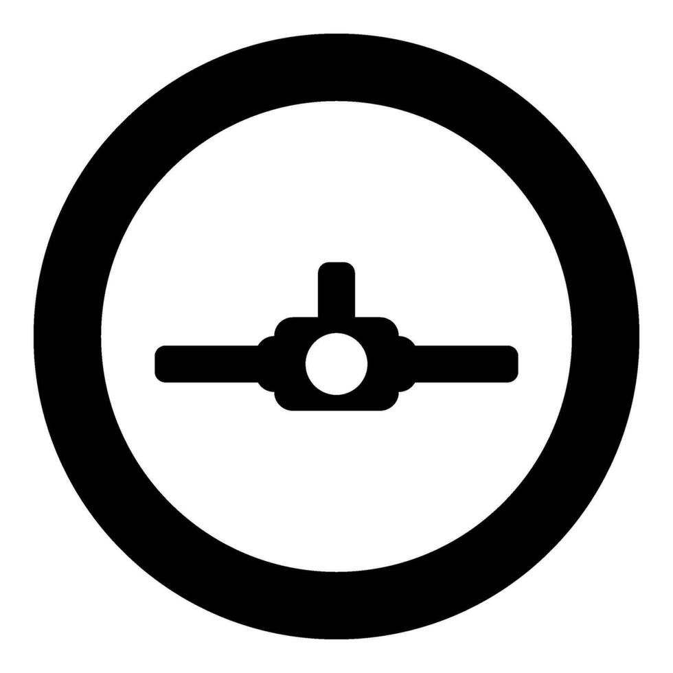 Headlamp torch flashlight travel head lantern roadtrip gear LED headlight hiking icon in circle round black color vector illustration image solid outline style