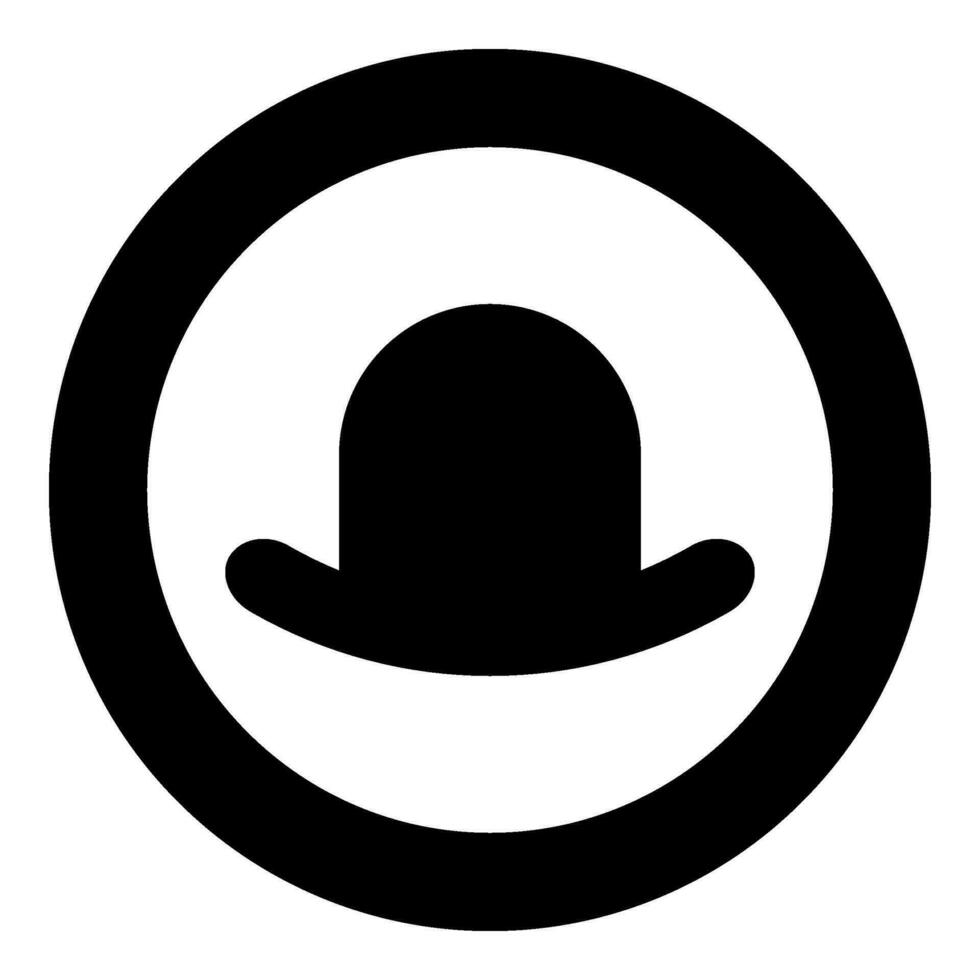 antiguo sombrero Clásico jugador de bolos Caballero sombreros masculino elegante fedora sombrero homburg tacaño borde sombrero de copa icono en circulo redondo negro color vector ilustración imagen sólido contorno estilo