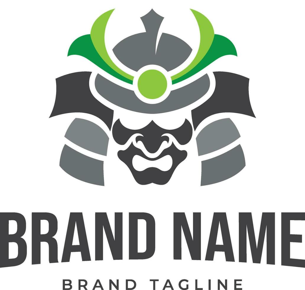 samurai helmet logo vector
