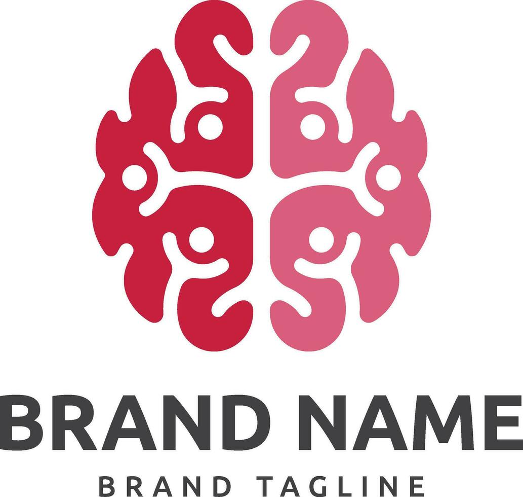 together brain logo vector