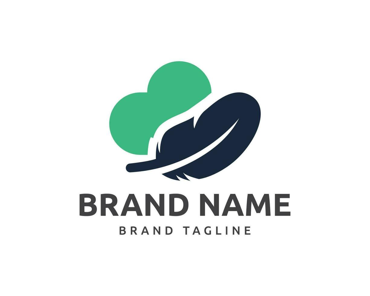 cloud feather logo vector
