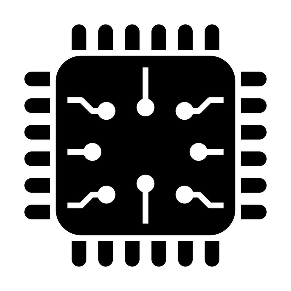 Processor Vector Glyph Icon For Personal And Commercial Use.
