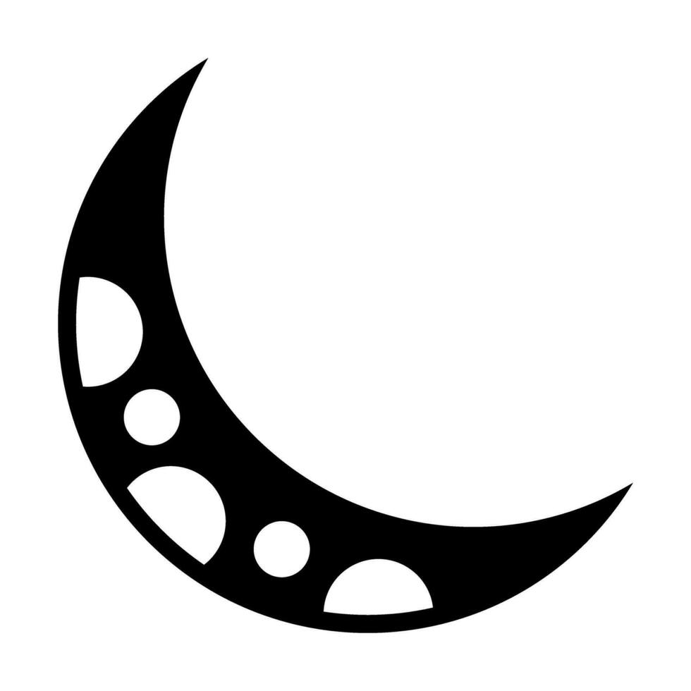 Half Moon Vector Glyph Icon For Personal And Commercial Use.