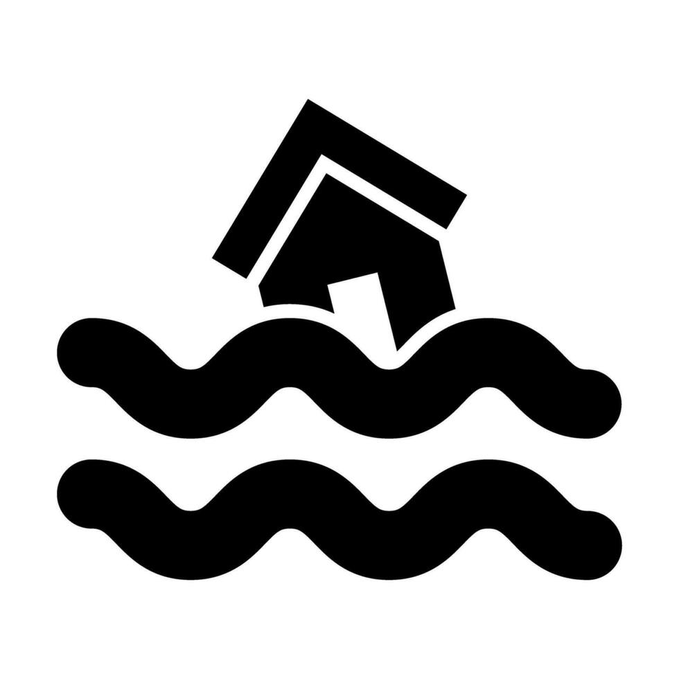 Flood Symbol Vector Glyph Icon For Personal And Commercial Use.