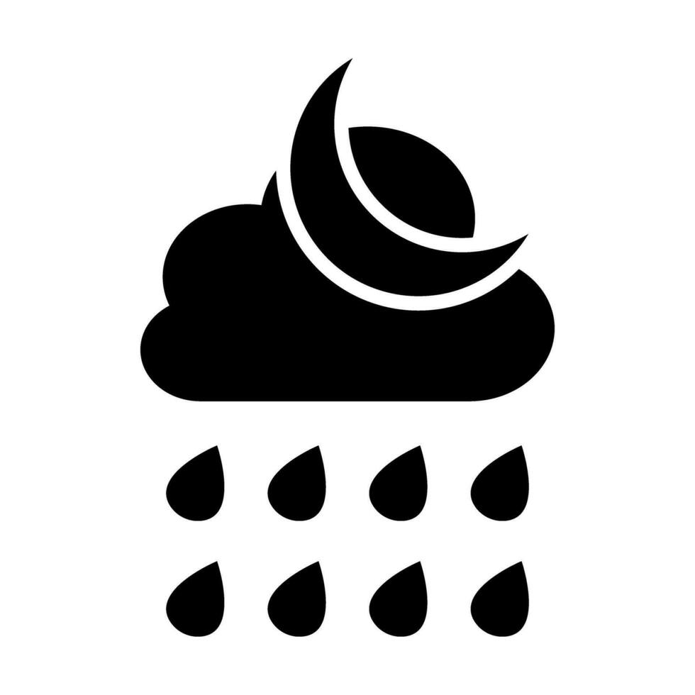 Rainy Night Vector Glyph Icon For Personal And Commercial Use.