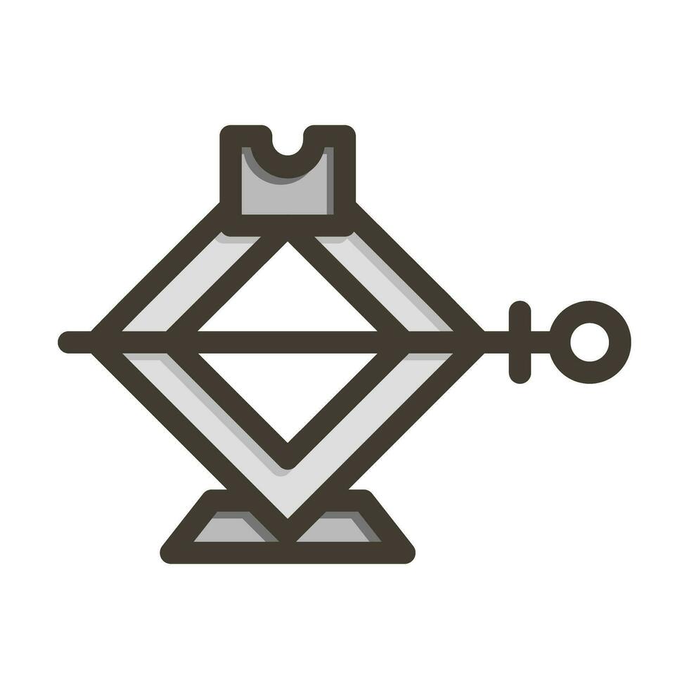 Screw Jack Thick Line Filled Colors For Personal And Commercial Use. vector