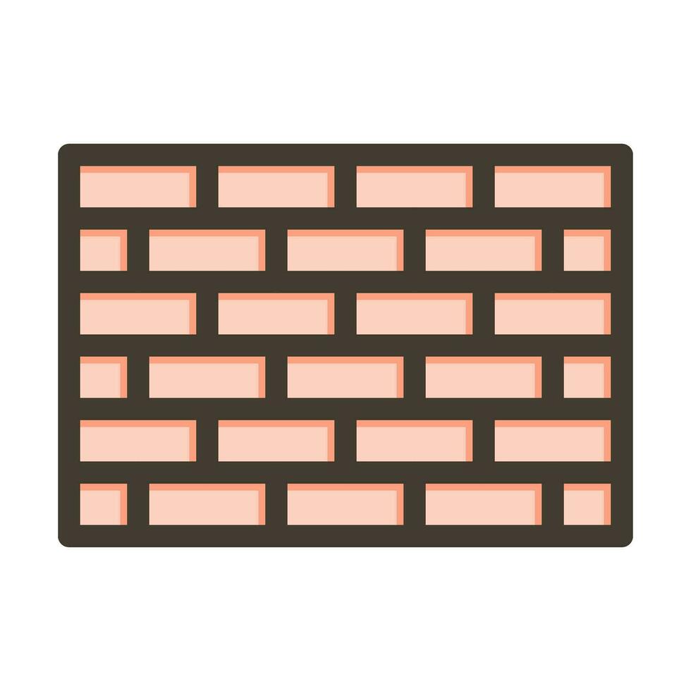 Brickwall Thick Line Filled Colors For Personal And Commercial Use. vector