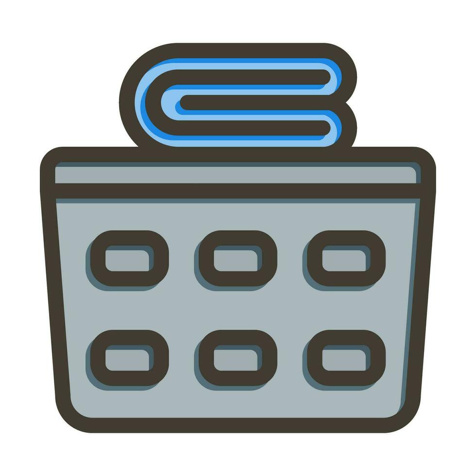 Laundry Basket Thick Line Filled Colors For Personal And Commercial Use. vector