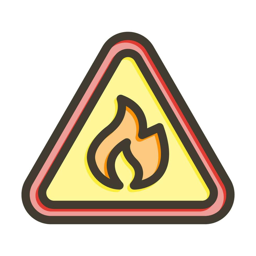 Hazard Sign Thick Line Filled Colors For Personal And Commercial Use. vector
