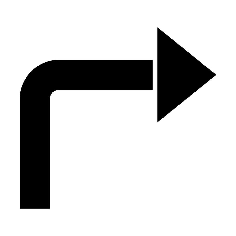 Turn Right Vector Glyph Icon Design