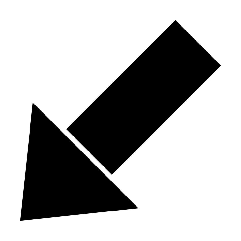 Down Left Vector Glyph Icon Design