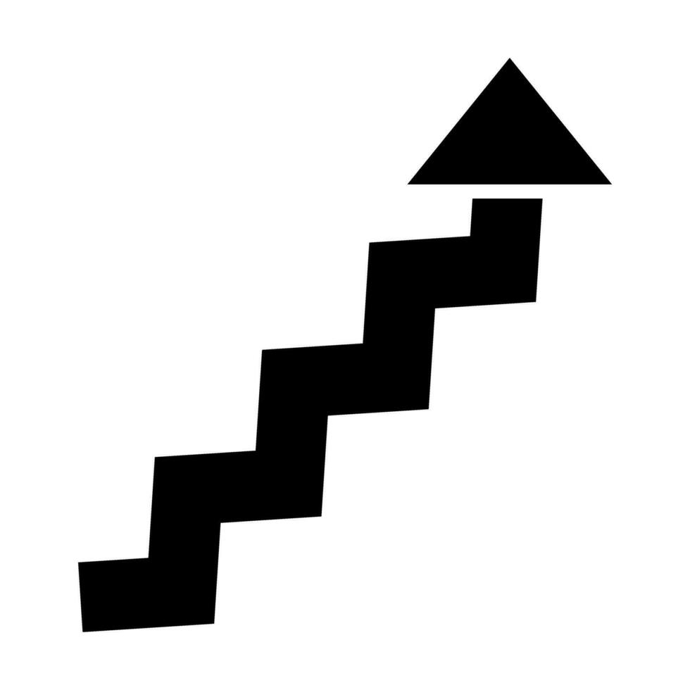 Zigzag Arrow Vector Glyph Icon Design