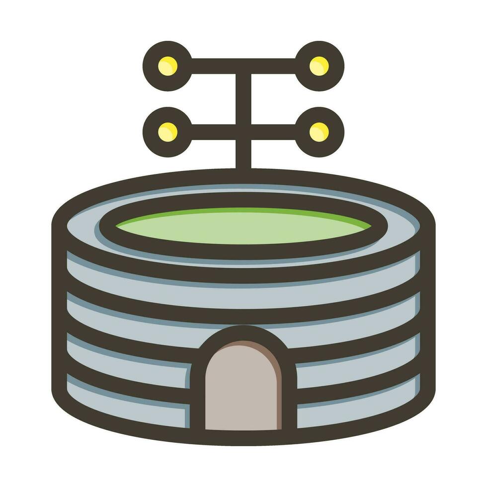 Stadium Vector Thick Line Filled Colors Icon Design