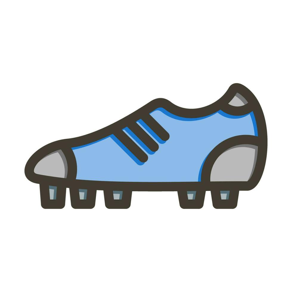 fútbol americano botas vector grueso línea lleno colores icono diseño