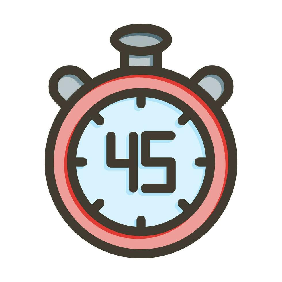 Half Time Vector Thick Line Filled Colors Icon Design