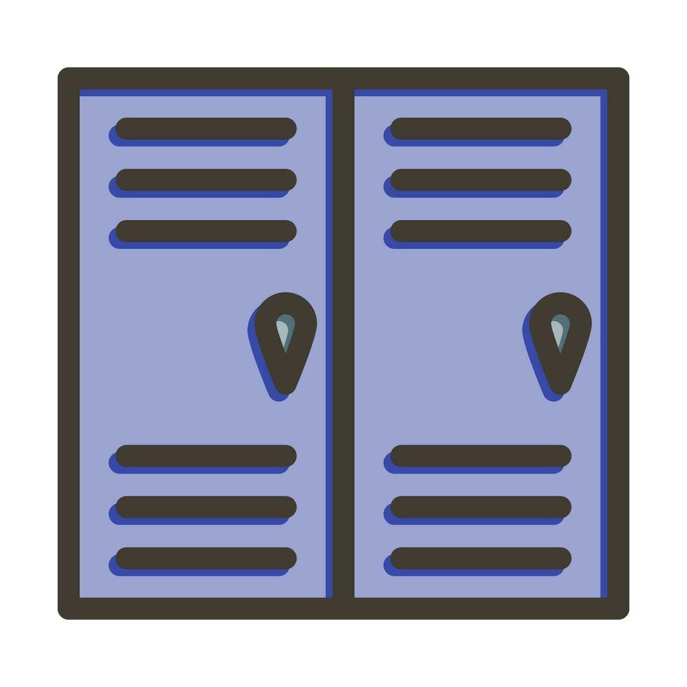 Lockers Vector Thick Line Filled Colors Icon Design