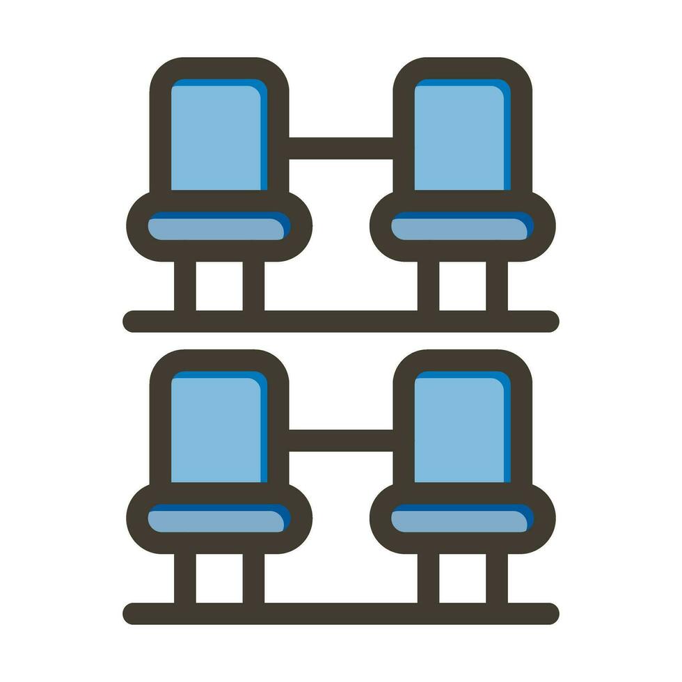 Stadium Seating Vector Thick Line Filled Colors Icon Design