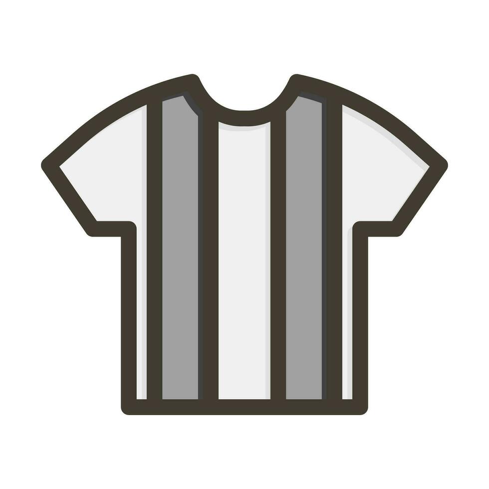 Referee Shirt Vector Thick Line Filled Colors Icon Design
