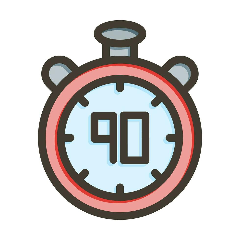 Football Time Vector Thick Line Filled Colors Icon Design