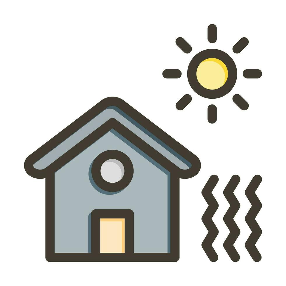 Heat Wave Vector Thick Line Filled Colors Icon Design
