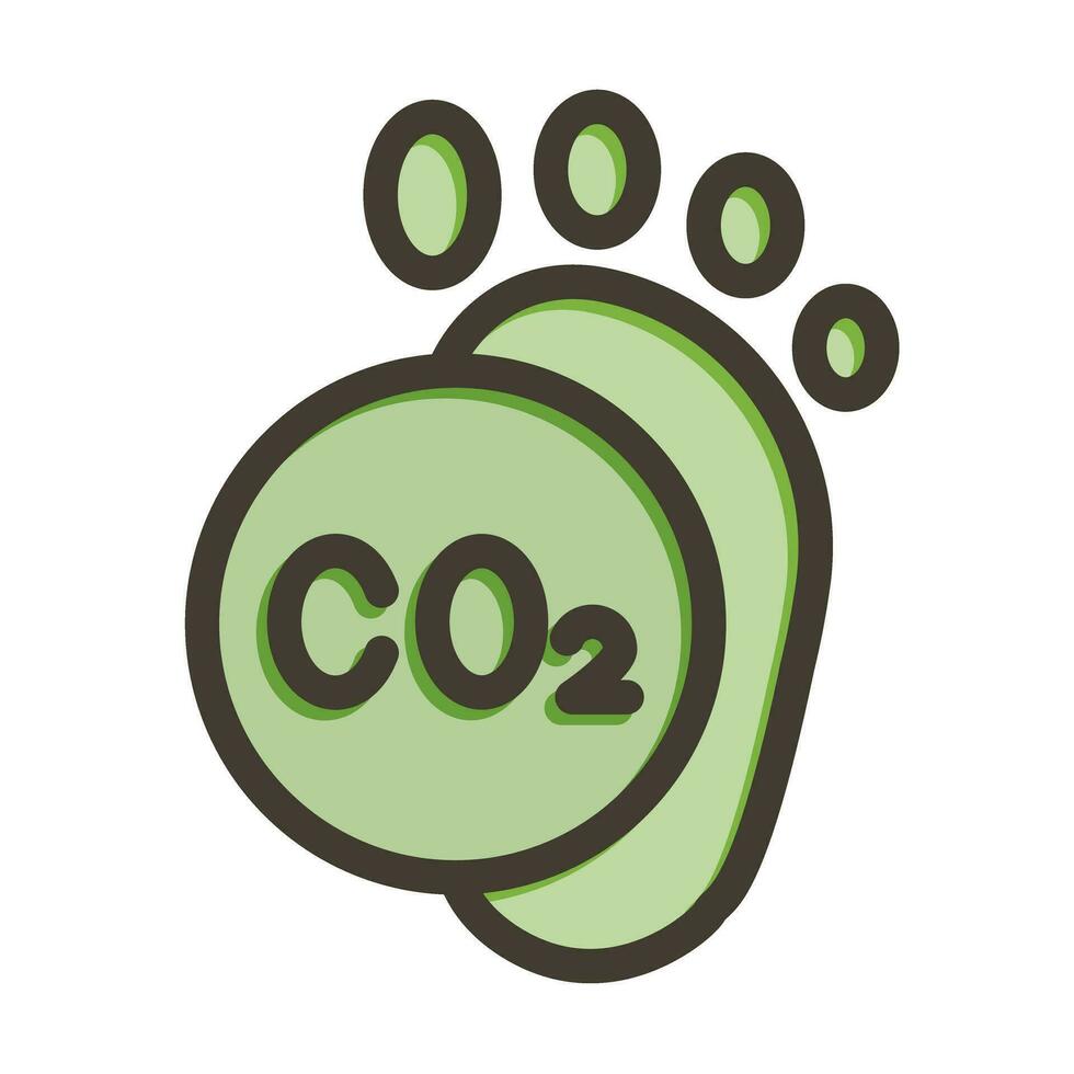 Carbon Footprint Vector Thick Line Filled Colors Icon Design
