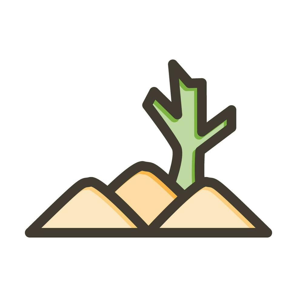Desert Vector Thick Line Filled Colors Icon Design