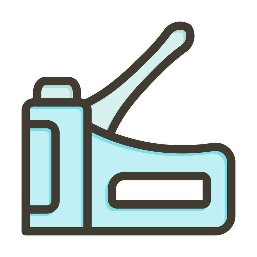 Staple Gun Vector Thick Line Filled Colors Icon Design