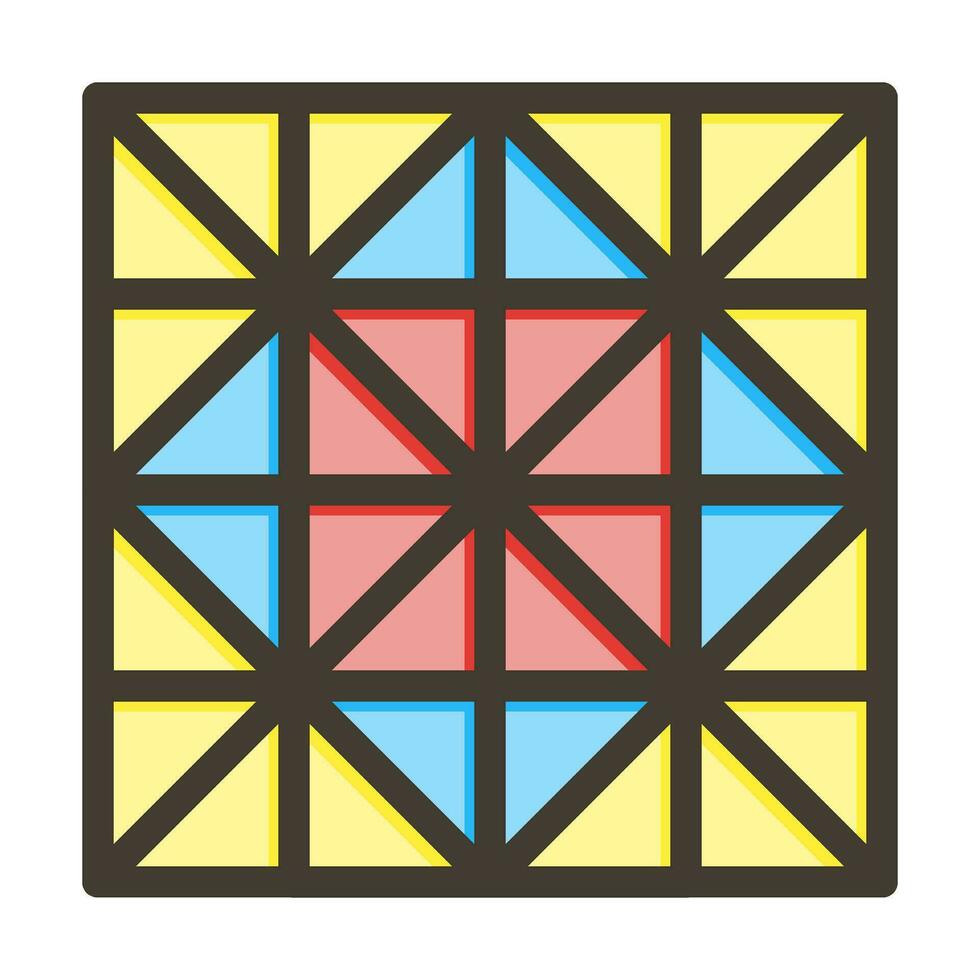 Floor Tiles Vector Thick Line Filled Colors Icon Design