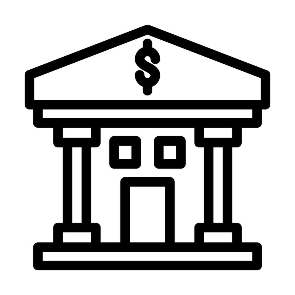 Bank Vector Thick Line Icon For Personal And Commercial Use.