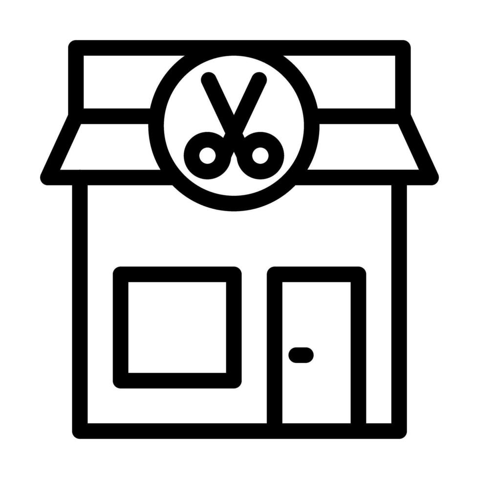 Barber Shop Vector Thick Line Icon For Personal And Commercial Use.