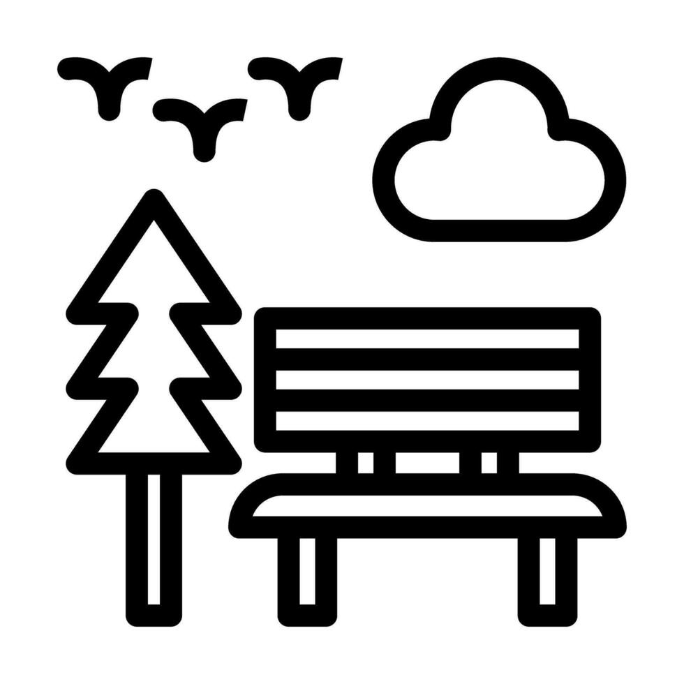 Park Vector Thick Line Icon For Personal And Commercial Use.
