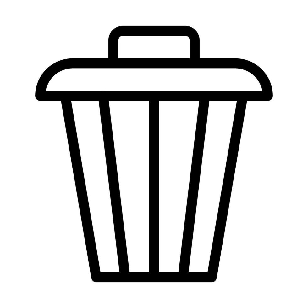 Dustbin Vector Thick Line Icon For Personal And Commercial Use.