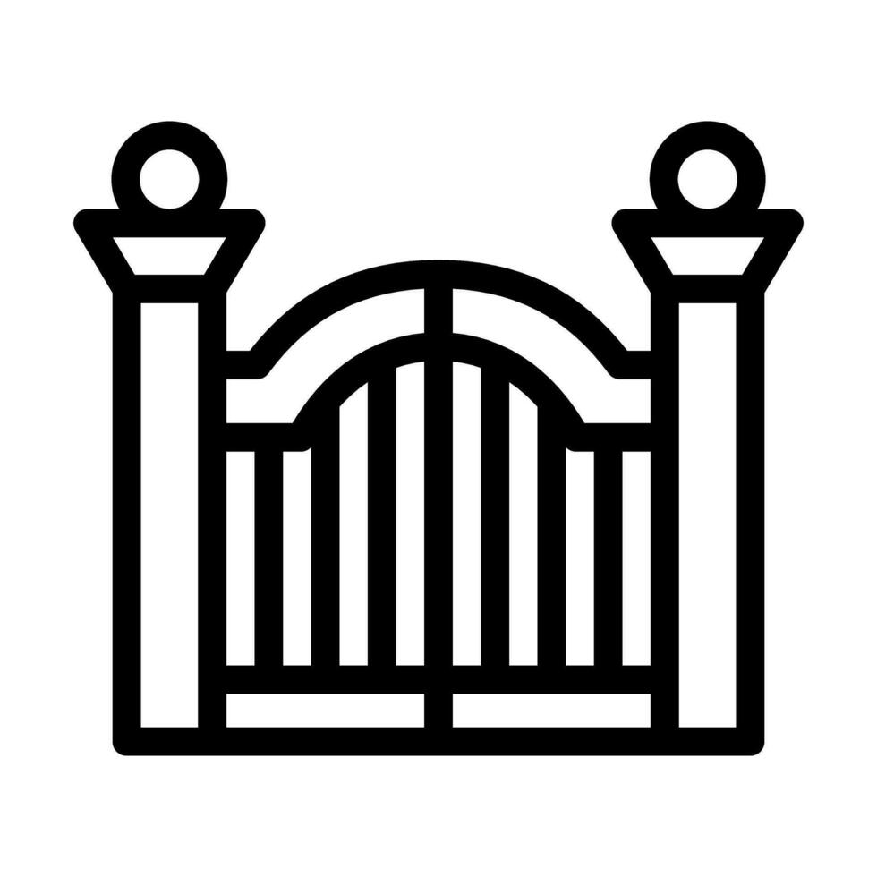 Gate Vector Thick Line Icon For Personal And Commercial Use.