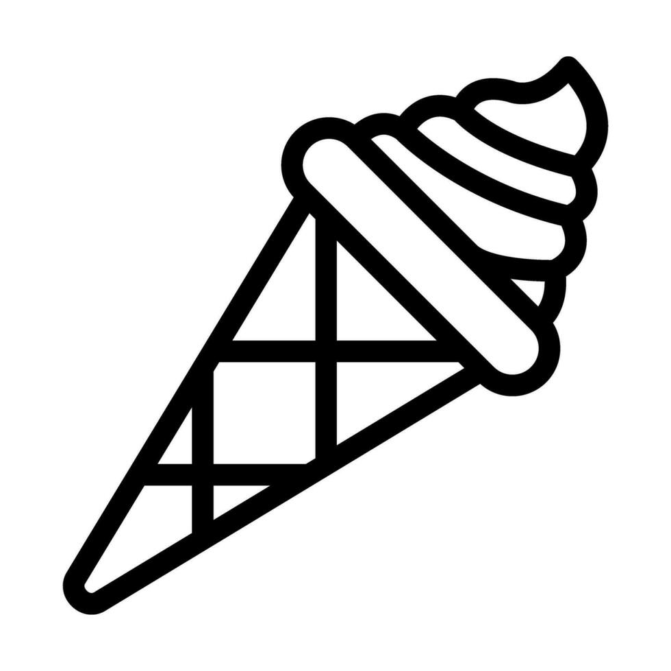 Ice Cream Cone Vector Thick Line Icon For Personal And Commercial Use.