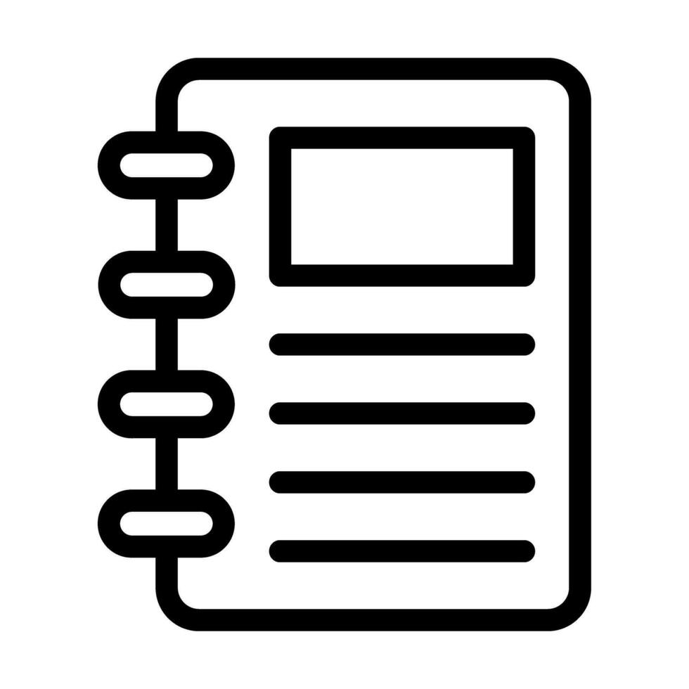 Notebook Vector Thick Line Icon For Personal And Commercial Use.