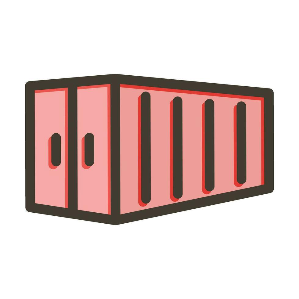 Container Thick Line Filled Colors For Personal And Commercial Use. vector