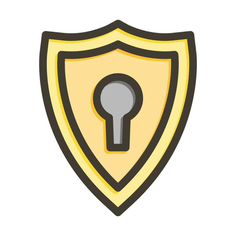 Protection Thick Line Filled Colors For Personal And Commercial Use. vector